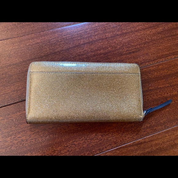 Kate Spade Gold Glitter Wallet - Picture 2 of 3
